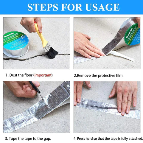 Silver Waterproof Tape Adhesive Duct Tape For Repair Roof (Size: 1 Meter)