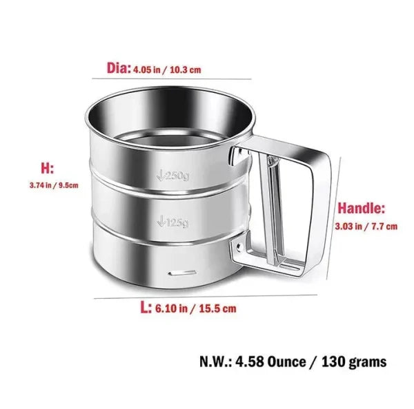 Flour Sifter, Stainless Steel