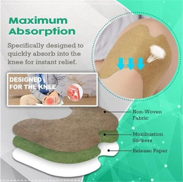Herbal Knee Pain Relief Patches - 100% Results, Pack Of 12