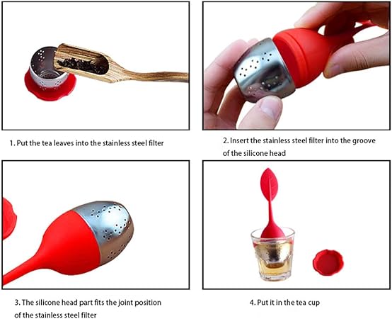 Tea Infuser, 2 In 1 Silicone Tea Infuser,